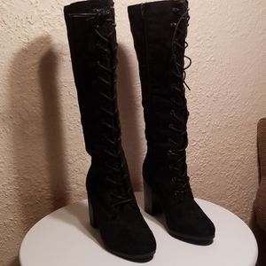 Lace Up Thigh High Boots